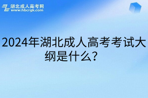 2024年湖北成人高考考試大綱是什么？
